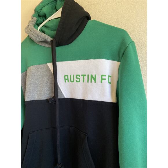 Austin FC Mitchell & Ness Colorblock Fleece Pullover Hoodie Adult Mens Small - Picture 3 of 12